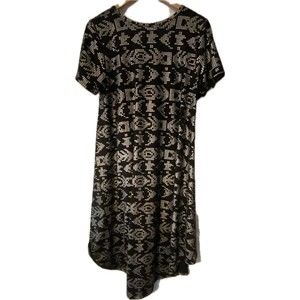 LuLaRoe Elegant Carly dress black and silver hi-lo size Medium